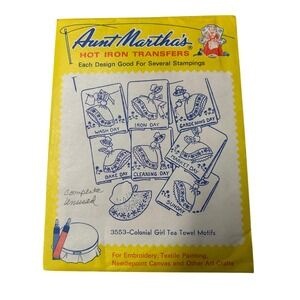 Aunt Marthas Vintage Transfers Lot of 2 #9475 Mexican Motif #3553 Colonial Girls